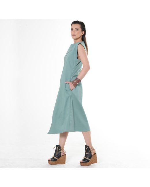 Metamorph Blue Midi Cotton Dress