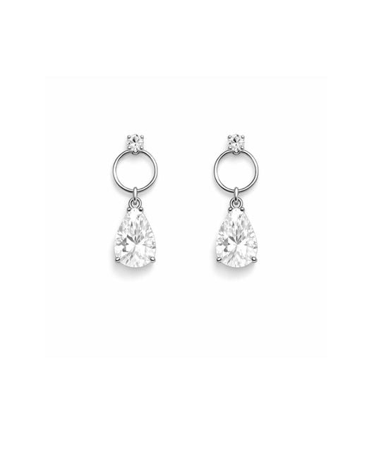 Maison De Gala Metallic Circle Drop Crystal Earrings