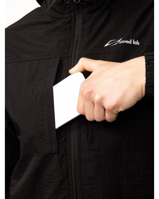 Saved Lab Black Windbreaker for men
