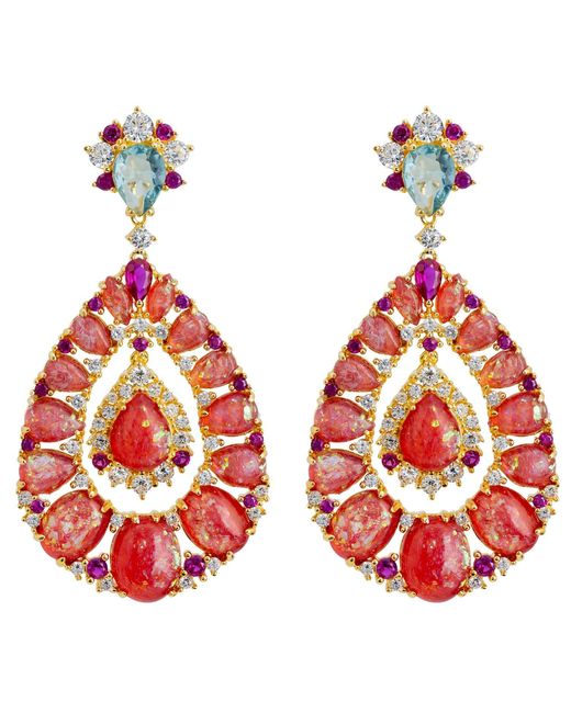 Latelita London Red Paloma Opal Drop Earrings