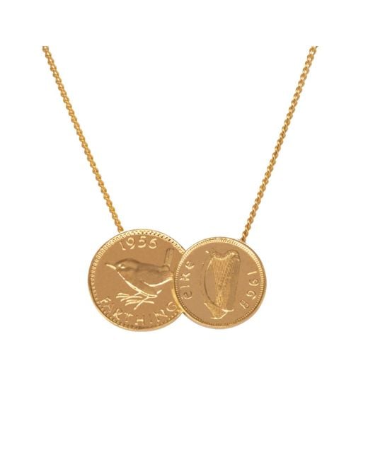 Katie Mullally Metallic Irish-english Yellow Gold-plated Double Coin Necklace