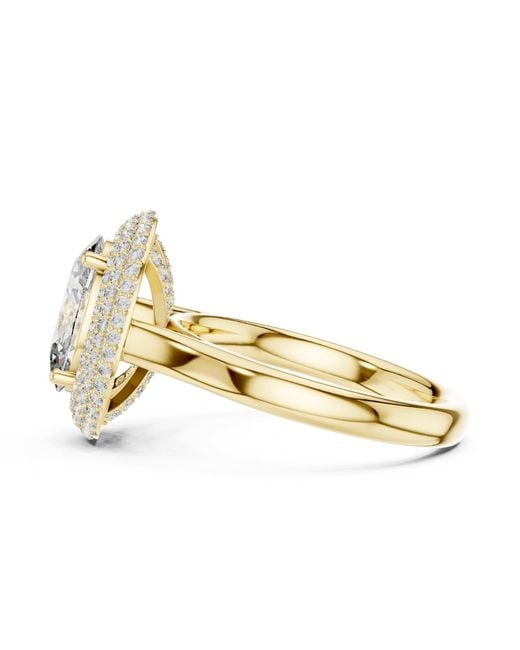 Aya Fine Jewelry Metallic 2.50 Ct Oval Lab Grown Diamond Double Halo Engagement Ring