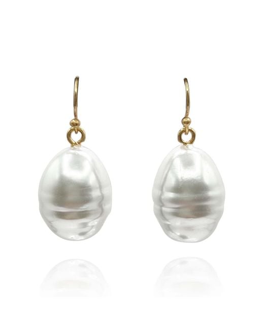 Michael Nash Jewelry White Marcella Baroque Glass Pearl Drop