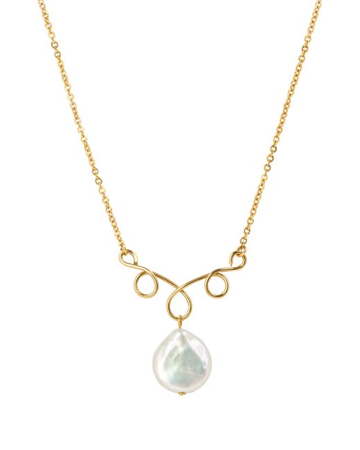 Katy Faye Metallic Geneviève Pearl Necklace