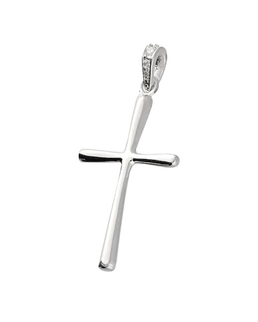 Kaizarin Metallic Sterling Cross With Cubic Zirconia Bale