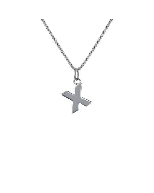 Edge Only Metallic Letter Pendant "X" Initial Necklace Sterling for men