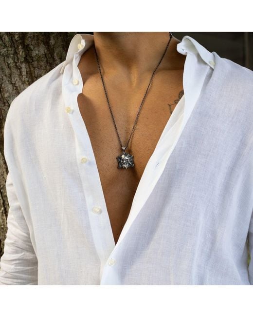 Ebru Jewelry Metallic Storm Breaker Viking Sterling Necklace for men