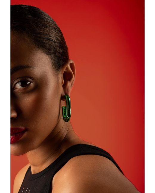 Lavani Jewels Green Mercedes Hoops
