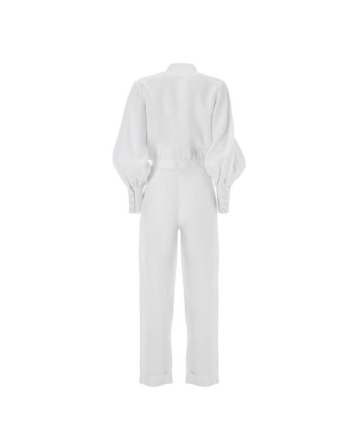 Lita Couture White Summer Breeze Jumpsuit