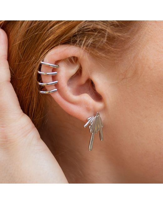 Lucy Quartermaine Blue Solid Sterling Shard Studs