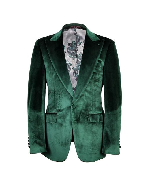 DAVID WEJ Green Maison Velvet Blazer – for men