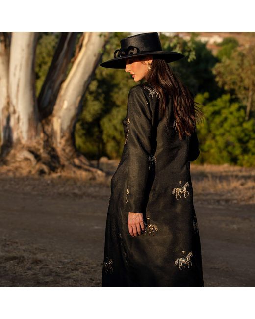 Roqaia Fashion House Black Horse Jacket