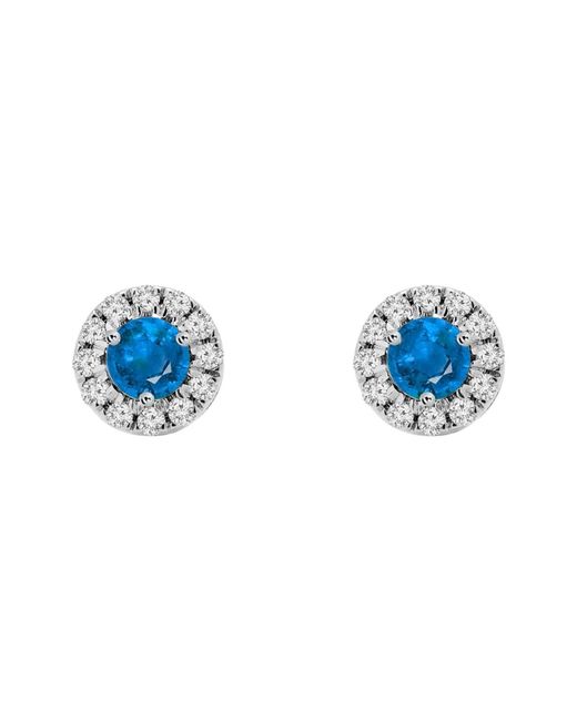 Augustine Jewels Blue Birthstone Halo Earrings