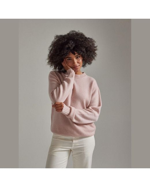 Salts Cashmere Pink Lofty Knit Crew Neck Sweater