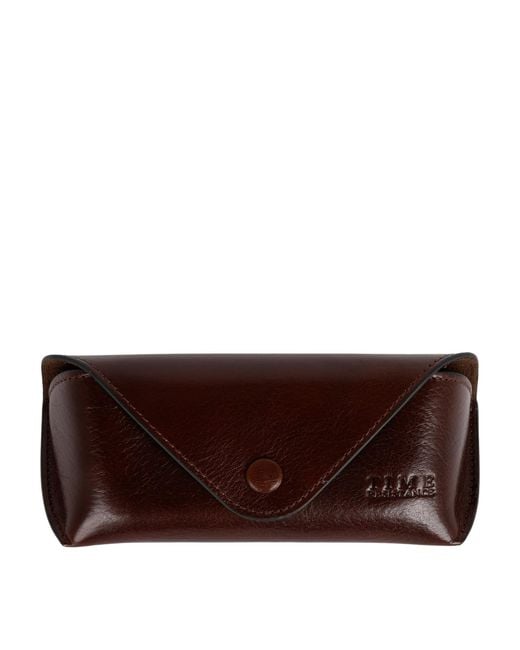 Time Resistance Brown Leather Glasses Case for men