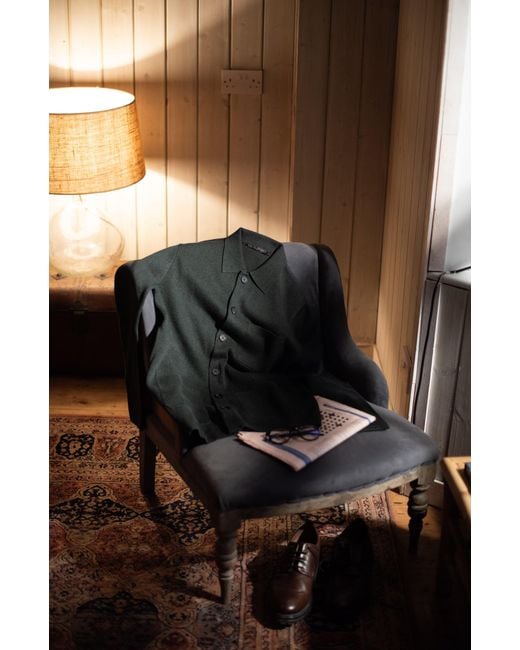 Paul James Knitwear Green Midweight Cotton Benjamin Work Shirt for men