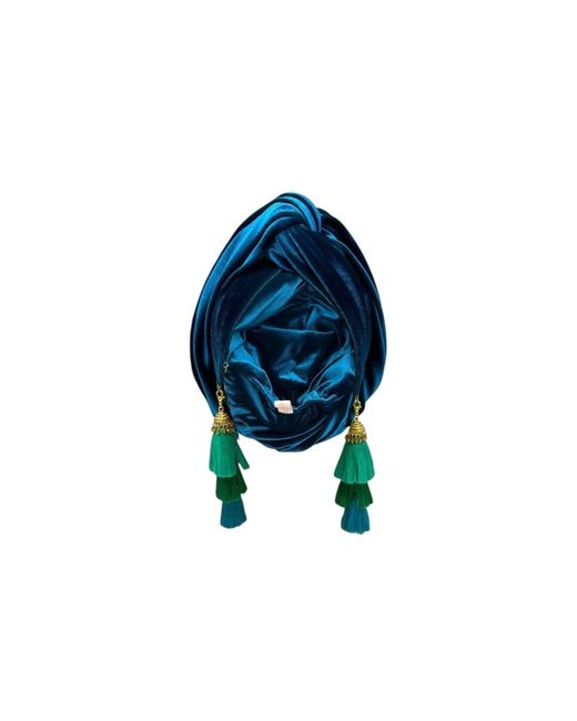 Julia Clancey Blue Velour Swinglette Turban