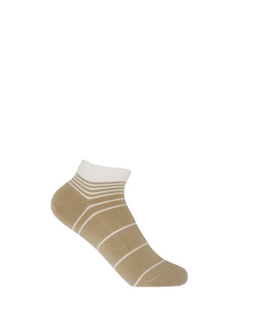 Peper Harow - Made in England Metallic Neutrals Retro Stripe Luxury Crew & Trainer Socks Bundle