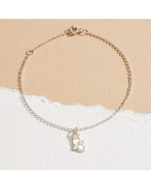 Posh Totty Designs Metallic Sterling Cat Dinky Charm Bracelet