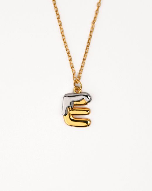 Zynnia Collective Metallic Two Tone Bubble Initial Necklace
