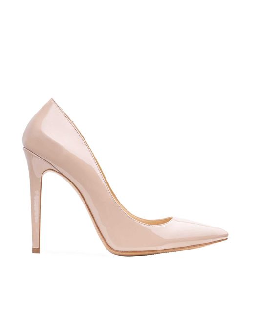 Ginissima Pink Neutrals Samantha Nude Shoes In V Patent Leather