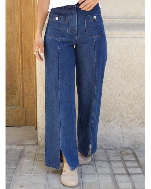 Mind Traveler Blue Dark Wide-Leg Cristina Jeans