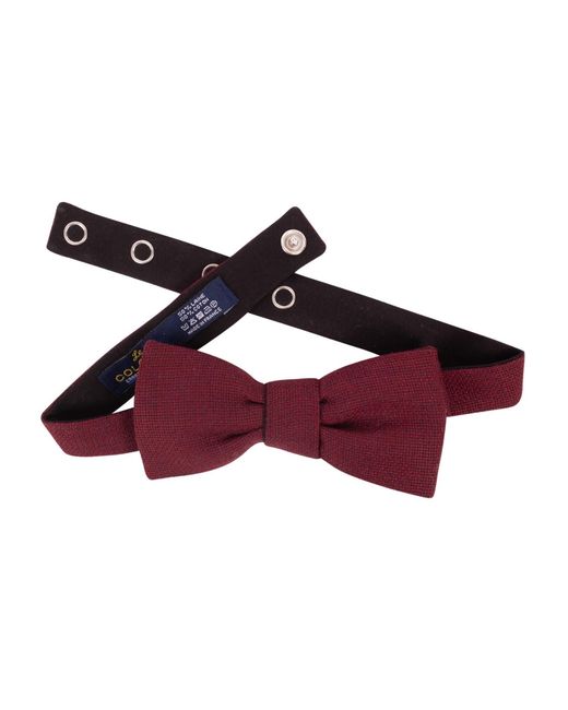 LE COLONEL Red Cabernet Italian Wool Bow Tie for men