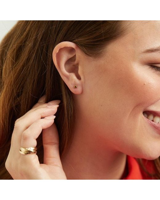 Auree Jewellery Metallic Verona Mini Vermeil Full Heart Stud Earrings