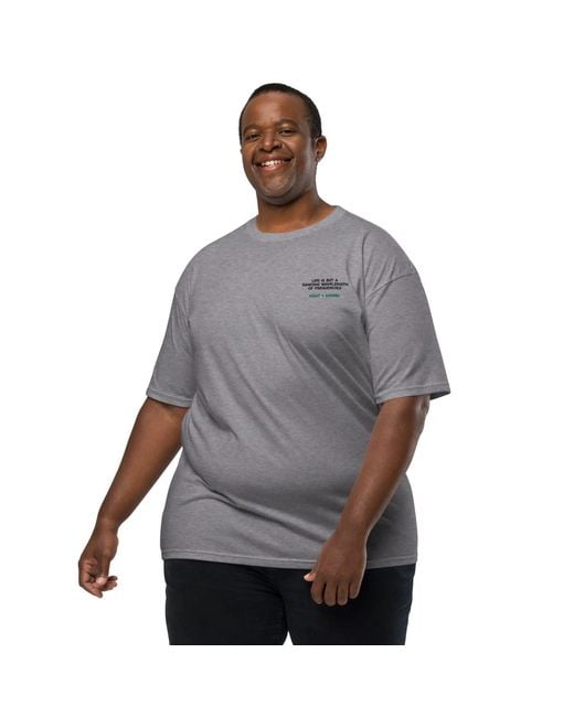 Anchor and Crew Gray Heather Balance Le Dance Disco Heavy Cotton Embroidered T-Shirt for men