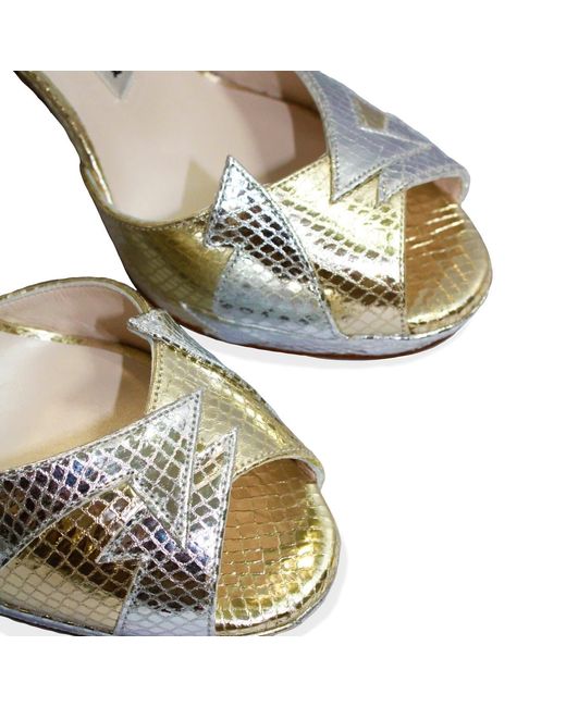 Terry De Havilland Metallic Zia Mid Gold/silver