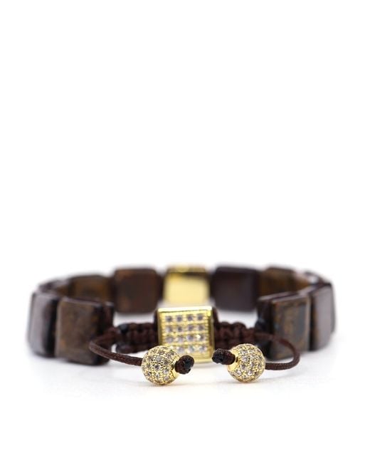 Shar Oke Brown Bronzite Square Bracelet for men