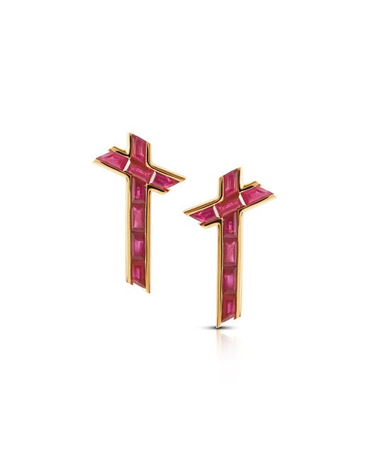 Kasun Pink Lucky Star Earrings