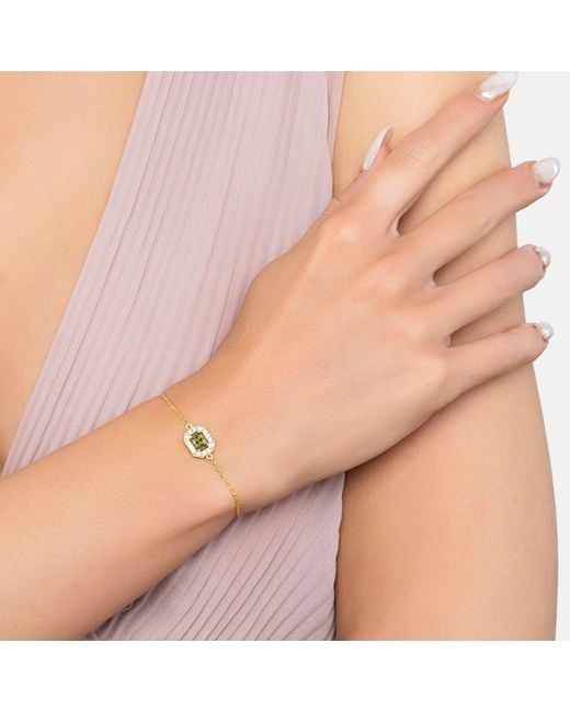 Latelita London Metallic Whistledown Gemstone Bracelet Peridot
