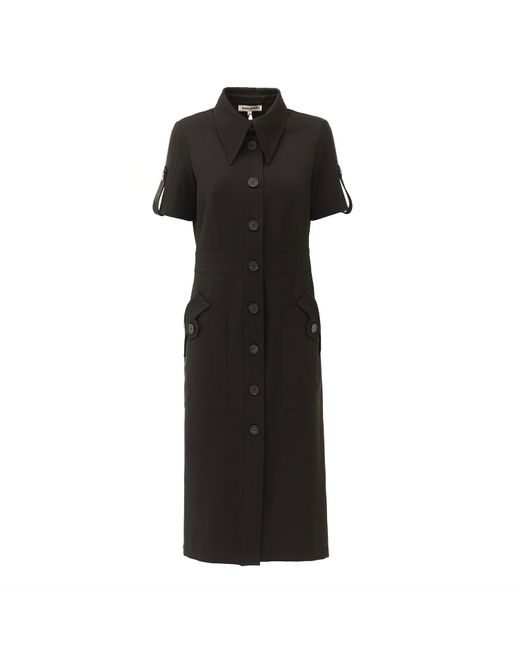 Julia Allert Black Designer Dress Shirt Solid