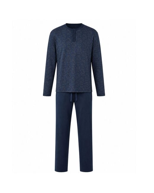 Zd - Zero Defects Blue Long Modal Pyjamas Luxury for men