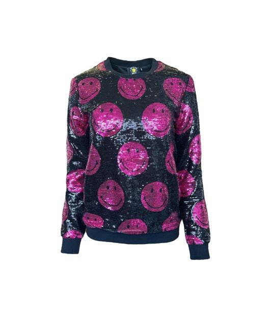 Any Old Iron Purple Smiley And Sequin Sweatshirt for men