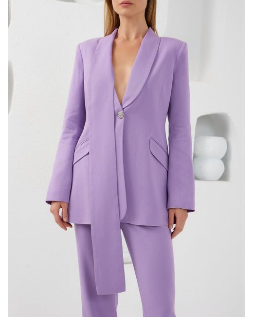 Lumina Eligma Purple Shawl Suit Pants