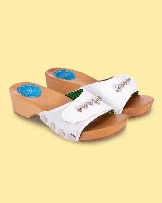 Nique Forde White Cotton Lucille Sandals