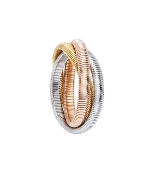 Saachi Metallic Three Tone Coil Bracelet