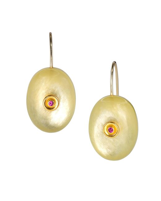 Bombyx House Metallic Lepidolite Tourmaline Drop Earrings
