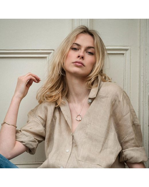 Lulu and Boo Jewellery Metallic Large Molten Halo Solid Sterling Necklace