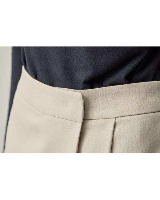 Elune Mode Gray Neutrals Wrap Pleat Skort _ Soft Sand