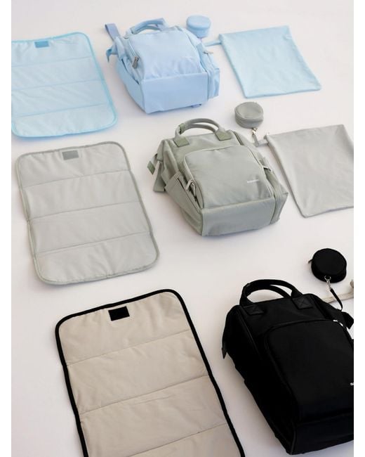 augustnoa Gray Diaper Bag
