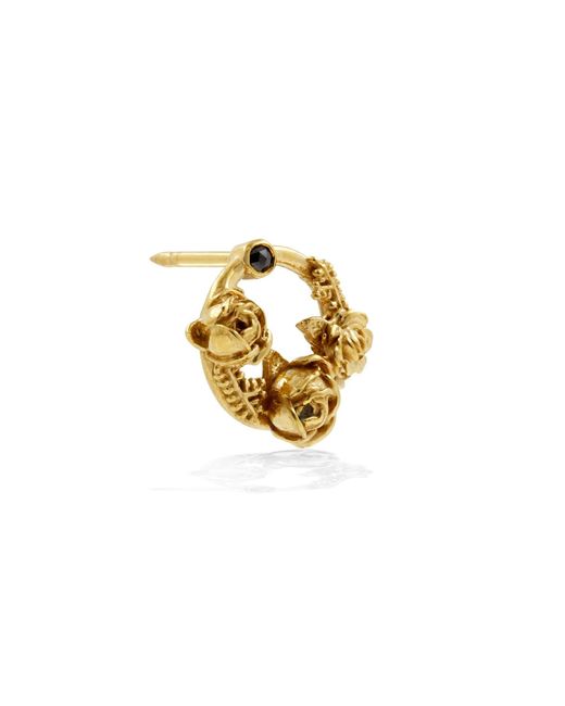 Lee Renee Metallic Black Diamond Rose Halo Lapel Pin Gold for men