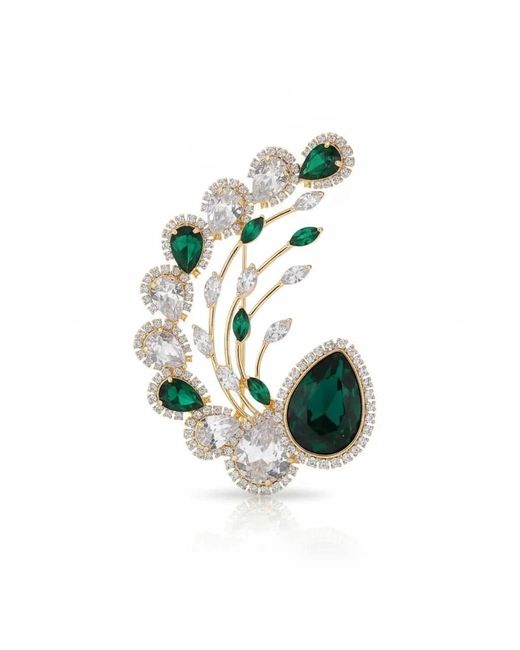 Angel Barocco Green Elegant Emerald Teardrop Brooch