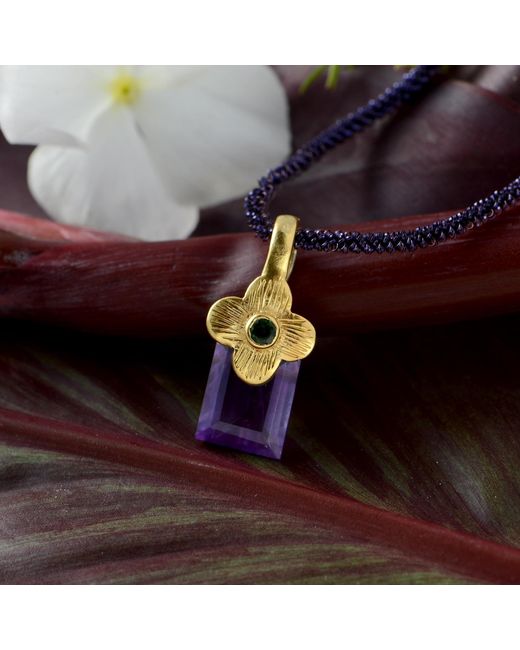 Emma Chapman Jewels Metallic Clara Amethyst Pendant