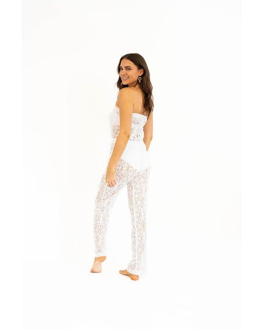 Leyla Maya Ltd White Hattie Bandeau Jumpsuit