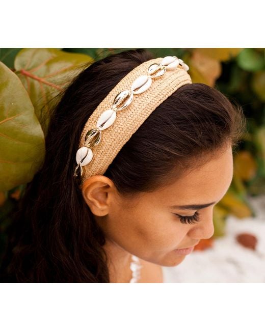 Adriana Pappas Designs Metallic Mixed Shells Wide Headband