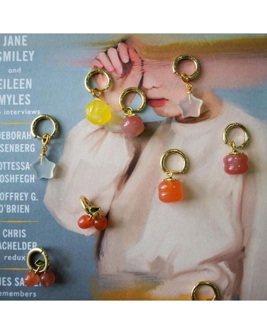 seree Red Harvest Agate Charm Earrings