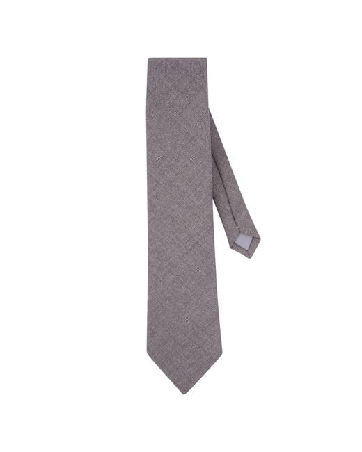 LE COLONEL Gray Italian Wool Tie for men